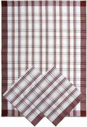 Wooline Prosoape de bucătărie în carouri maro, 3 buc, 50x70 cm