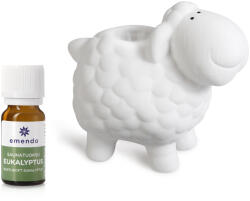 Wooline Lampă de aromaterapie, oiță albă + ulei parfumat Eucalipt, 10 ml