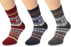 Wooline Șosete din lână moi cu motive norvegiene, set 3în1 Wooline Natur pentru femei Velikost ponožek: EUR 35-38