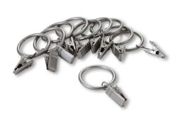 Wooline Clipsuri și inele metalice pentru perdele, argintii