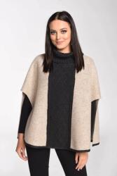 Wooline Poncho Julia cu model împletit, lână de oaie