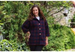 Wooline Poncho Agáta, cu glugă, 100% lână de oaie