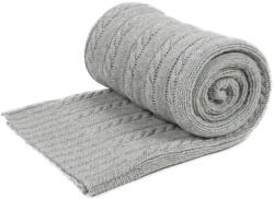 Wooline Pătură tricotată Olivia, gri deschis, 100% Merino Australian Patura