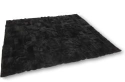 Wooline Covor din piele de oaie, negru, neted 200 x 220 cm Covor