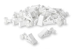 Wooline Clipsuri din plastic pentru perdele, pentru șine din plastic, albe, rotative