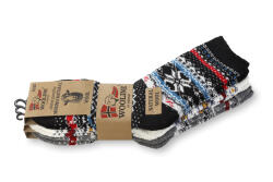 Wooline Set de șosete moi cu motive norvegiene 3 în 1 Wooline Natur pentru doamne Velikost ponožek: EUR 35-38