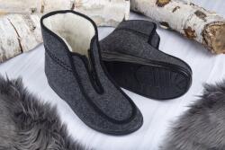 Wooline Papuci îmblăniți cu lână de oaie, negru Mărime încălțăminte: 46