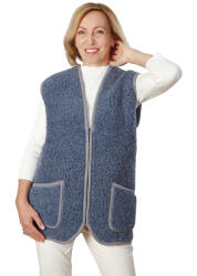 Wooline Vesta din lână Alpen, uni, denim Mărime: 2XL
