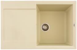 FLOW FCB-7849HI/1T, Chiuveta de bucatarie din granit cu o cuva si scurgator, seria HORIZON, Ivory, 780x495x230 mm, FLOW (18245) Chiuveta