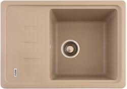 FLOW FCB-6143SS/1T, Chiuveta de bucatarie din granit cu o cuva si scurgator, seria SLIM, Sahara, 615x430x200 mm, FLOW (18267) Chiuveta