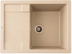 FLOW FCB-6449AS/1T, Chiuveta de bucatarie din granit cu o cuva si scurgator, seria ANILA, Sahara, 645x495x200 mm, FLOW (18249) Chiuveta