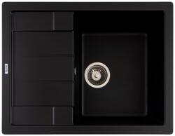 FLOW FCB-6449ABA/1T, Chiuveta de bucatarie din granit cu o cuva si scurgator, seria ANILA, Black/Anthracite, 645x495x200 mm, FLOW (18247) Chiuveta