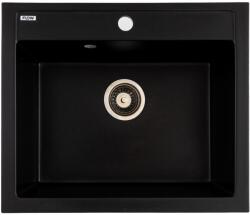 FLOW FCB-5949PBM/1, Chiuveta de bucatarie din granit cu o cuva, seria PRIZMA, Black/Metallic, 590x495x200 mm, FLOW (18258) Chiuveta