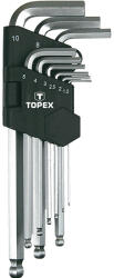 TOPEX Set chei imbus cu profil hexagonal sferic lungi topex 35D957 HardWork ToolsRange (35D957) Cheie imbus