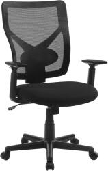 SONGMICS Scaun de birou ergonomic mesh, reglabil complet, brate si suport lombar ajustabile, 68x67x113 cm, negru (EZ-OBN36BK)