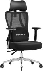SONGMICS Scaun de birou ergonomic profesional, suport lombar reglabil, tetiera 2D, brate 4D, maxim 150 kg, 70x70x136 cm, negru (EZ-OBN067BH01)
