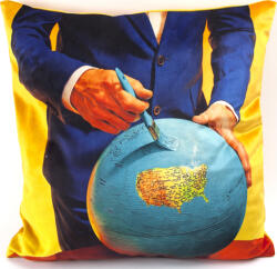 Seletti Față de pernă Seletti Wears Toiletpaper Globe (02316F) Lenjerie de pat