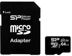 Silicon Power microSDXC Elite 64GB C10/U1/UHS-I SP064GBSTXBU1V10SP
