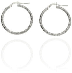 Fine Silver AG124021 - Ezüst karika fülbevaló pár sorompó zárral (AG124021)