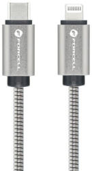 Forcell F-ENERGY C238 USB-C-Lightning adatkábel, PD, 3A, 27W, 1m, ezüst - tok-shop