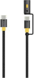 Tactical Stinger USB-C-USB-C töltő- és adatkábel LED lámpával, 1, 5m, fekete-sárga (57983125424) - tok-shop