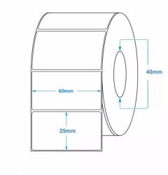 VALUE Etichetă de hârtie pe role 25x60 mm 2500 bucăți/rolă
