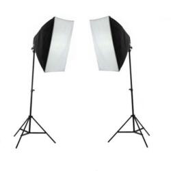  Kit 2 x lumina E27 135W cu softbox 50 x 50cm si stativ (DYB-5050/LS280/FX11x2)