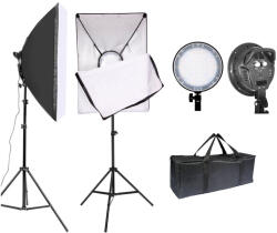 Kit LED 3200K-5600K set 2 buc cu softbox 50 x 70cm si stative (FX-YPD1)