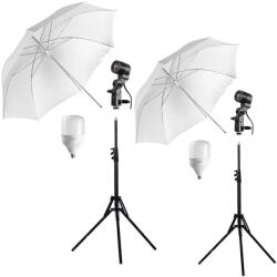  Kit lumini E27 LED 60W 6500K cu umbrela difuzie si stativ (EREISE-KITUMBx 2/)