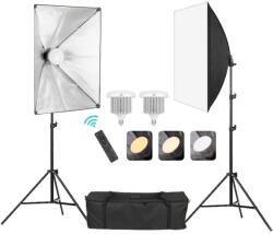  Kit foto-video cu 2 lumini LED 150W 2700K-5600K stativ si husa de transport (FX-YPD2C)