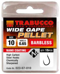 Trabucco Wide Gape Pellet szakáll nélküli horog, méret: 12 (023-67-012)