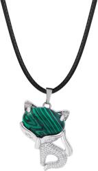 Silver Star Autumnleaf női nyaklánc, macska, Syn. Malachite, 45 cm (22459)