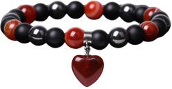 Silver Star Copperleaf női karkötő, fekete, Hematite Carnelian, 21 cm (22302)