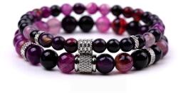 Silver Star Coralstone női karkötő, Purple Agate, 2 darab, 21 cm (22332)