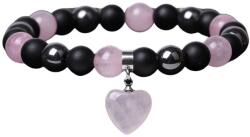 Silver Star Willowmist női karkötő, fekete, Hematite Rose Quartz, 21 cm (22307)