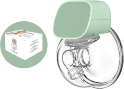  S9 hordozható kéz nélküli hands free mellszívó AJÁNDÉK melltartó pánt és pótszelep, 800mAh erős motor, 180ml, csendes, stimuláló / fejő mód, 5 fokozat, zöld (BP041-Green)