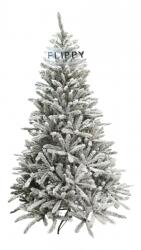 Flippy Fehér Flippy műfenyő, 180 cm. magas, 110 cm. átmérőjű, gazdag hószórással díszített karácsonyfa, 1030 ággal, fém tartótalppal