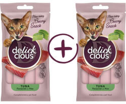 Delickcious DELICKCIOUS, Recompense cremoase cu ton si aloe pentru pisici, 2x60g - fourpaws