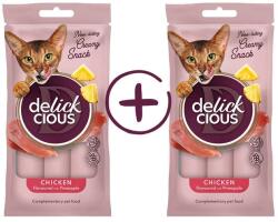 Delickcious DELICKCIOUS, Recompense cremoase cu pui si ananas, 2x60g - fourpaws