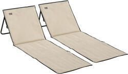 Outsunny Set 2 Șezlonguri Pliabile cu Unghi Reglabil și Buzunar cu Fermoar, 142x51x40 cm, Albastru | Aosom Romania (84G-160V00BG)