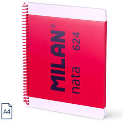 MILAN Caiet A4 cu spira Milan Nata 57043E80P, 80 file, 95g/mp, matematica, Roz (57043E80P)