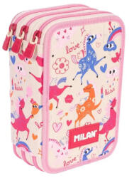 MILAN Penar echipat Milan 1364FLCBG, 3 fermoare, Motiv flowicorn, Bej (081364FLCBG) Penar