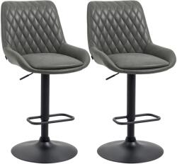 HOMCOM Tabureți de Bar Tabureti de Bucatarie, Design Tabureti de Inaltime, cu Suport pentru Picioare, 51 cm x 59 cm x 117 cm, Gri închis + Negru | Aosom Romania (835-871V00CG)
