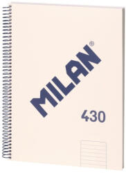 MILAN Caiet A4 cu spira Milan 57142E80BG, 80 file, 95g/mp, dictando, Bej (57142E80BG)