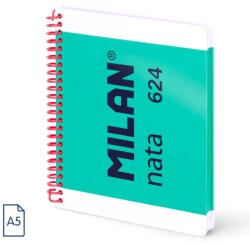 MILAN Caiet A5 cu spira Milan Nata 57051E80GR, 80 file, 95g/mp, velin, Verde (57051E80GR)