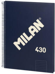 MILAN Caiet A4 cu spira Milan 57142E80B, 80 file, 95g/mp, dictando, Albastru (57142E80B)