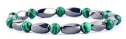 Silver Star Opalstone női karkötő, Hematite Syn. Malachite, 21 cm (22378)