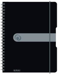 Herlitz Füzet, A4, 80 lapos, négyzet alakú, rugalmas fedél, 4 perforáció, átlátszatlan fekete (11293073)