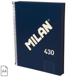MILAN Caiet A4 cu spira Milan 57142E120B, 120 file, 95g/mp, dictando, Albastru (57142E120B)