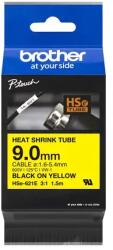 Brother Консуматив, Brother HSe-621E 9mm Black on Yellow Heat Shrink Tape (HSE621E)